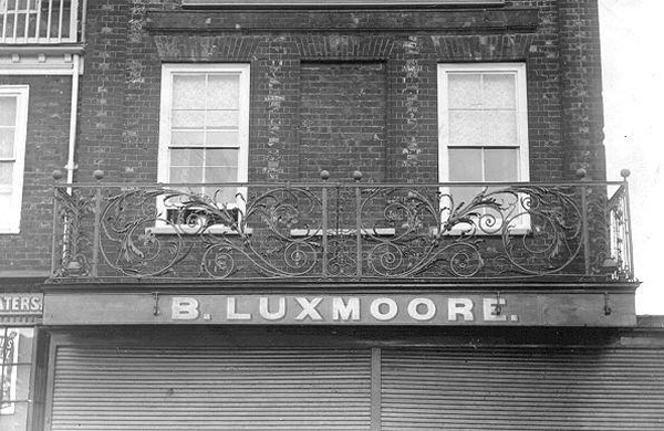 The balcony with Luxmoore's sign