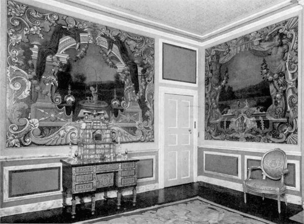Two walls of the Painted Room