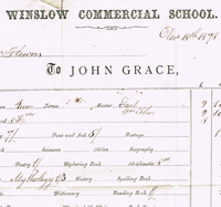 Winslow Commercial School billhead