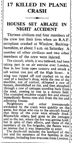 Report from The Times, 9 August 1943