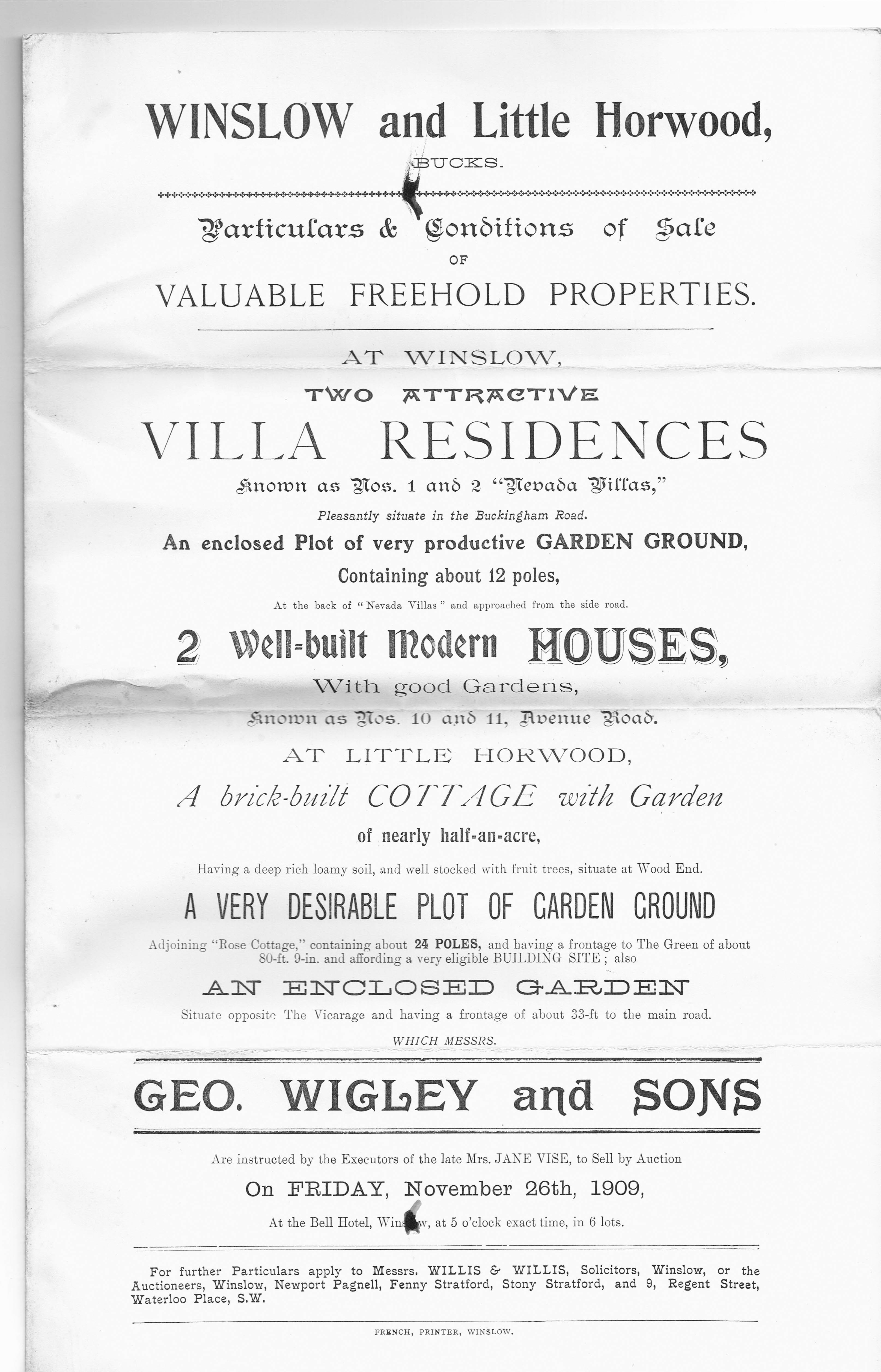 Sale of Nevada Villas 1909 p1