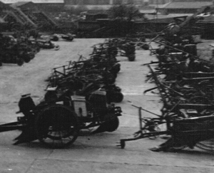 Agricultural machinery lined up